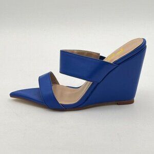 FSJ Women Fashion Open Toe Wedge Sandals High Heels Mules Double Straps Slip On